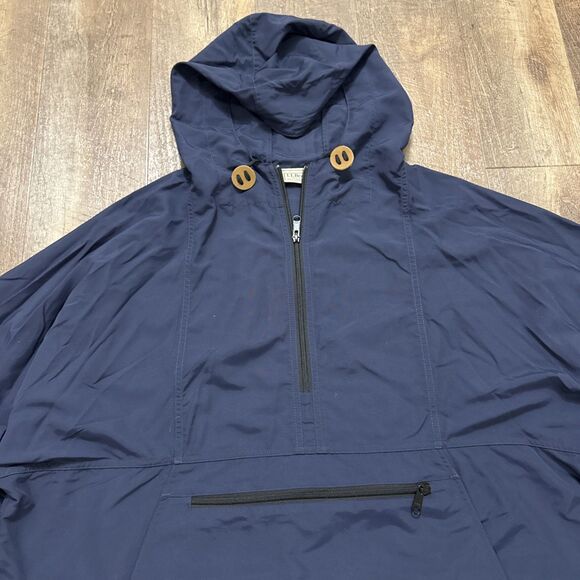 LL Bean Mountain Classic Anorak Jacket Navy Pullover Hooded Rain Coat Men’s XL - Picture 3 of 16